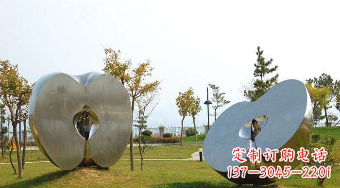 宁夏不锈钢苹果雕塑象征新生活的精神
