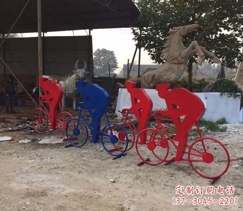 宁夏不锈钢骑自行车雕塑一种经典的艺术形式