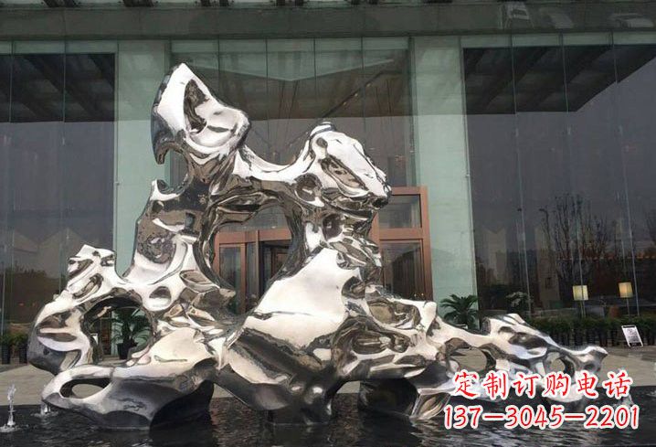 宁夏精美太湖石雕塑,不锈钢企业的杰作