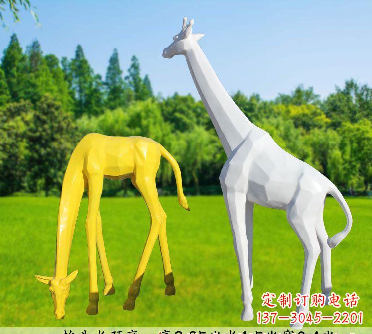 宁夏不锈钢长颈鹿雕塑完美结合美丽与耐久