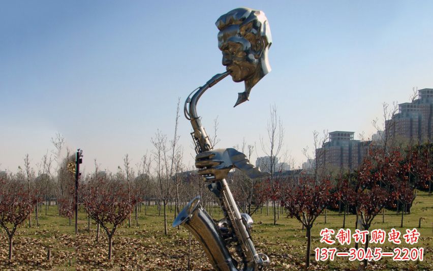 宁夏不锈钢萨克斯雕塑流动的美丽