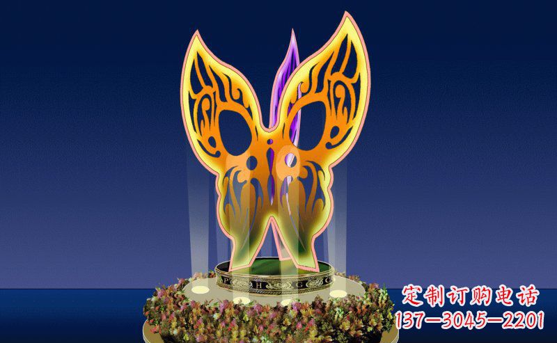 宁夏不锈钢三面蝴蝶雕塑精美绝伦
