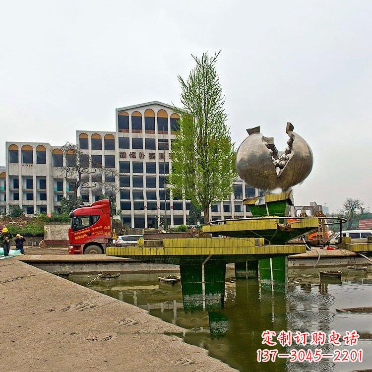 宁夏不锈钢石榴景观雕塑美丽的艺术之旅