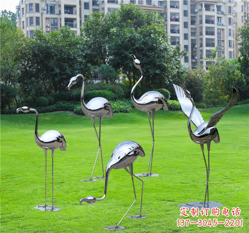 宁夏不锈钢仙鹤雕塑——传承中华文化精髓