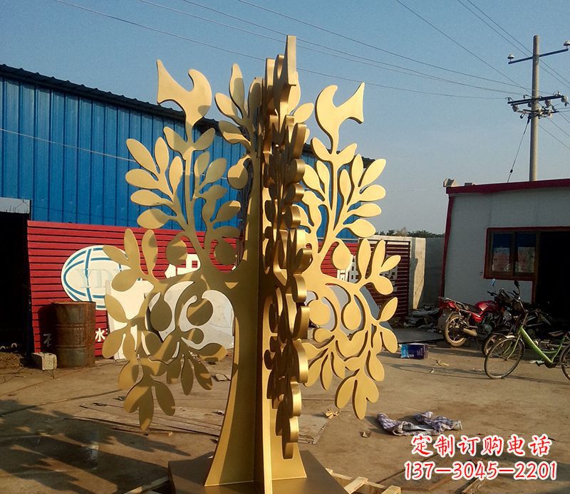 宁夏不锈钢树叶园林景观雕塑——美妙绝伦的艺术之作
