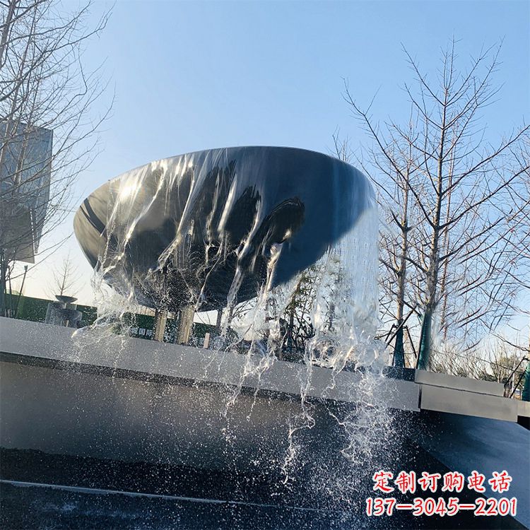 宁夏不锈钢水钵瀑布喷泉雕塑艺术与美感的完美结合