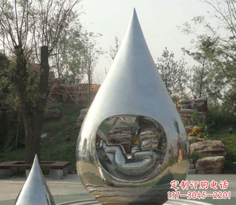 宁夏不锈钢水滴雕塑精致简约的艺术之美