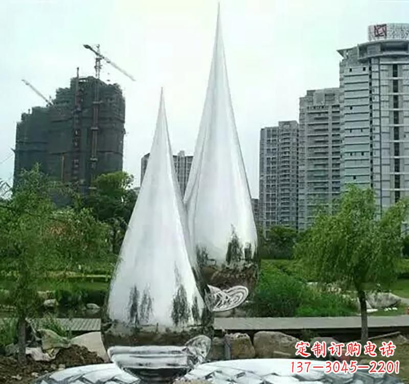宁夏不锈钢水滴拱门雕塑