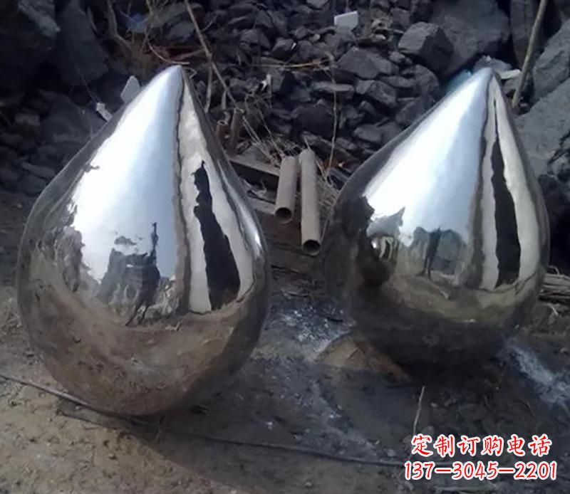 宁夏不锈钢水滴雕塑美丽绽放