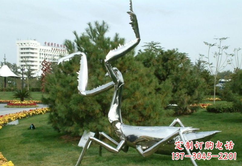 宁夏不锈钢螳螂雕塑艺术的精美结晶