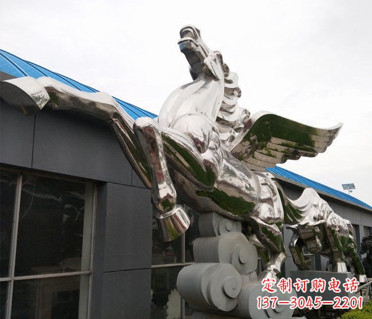 宁夏不锈钢飞马城市雕塑展现城市精神