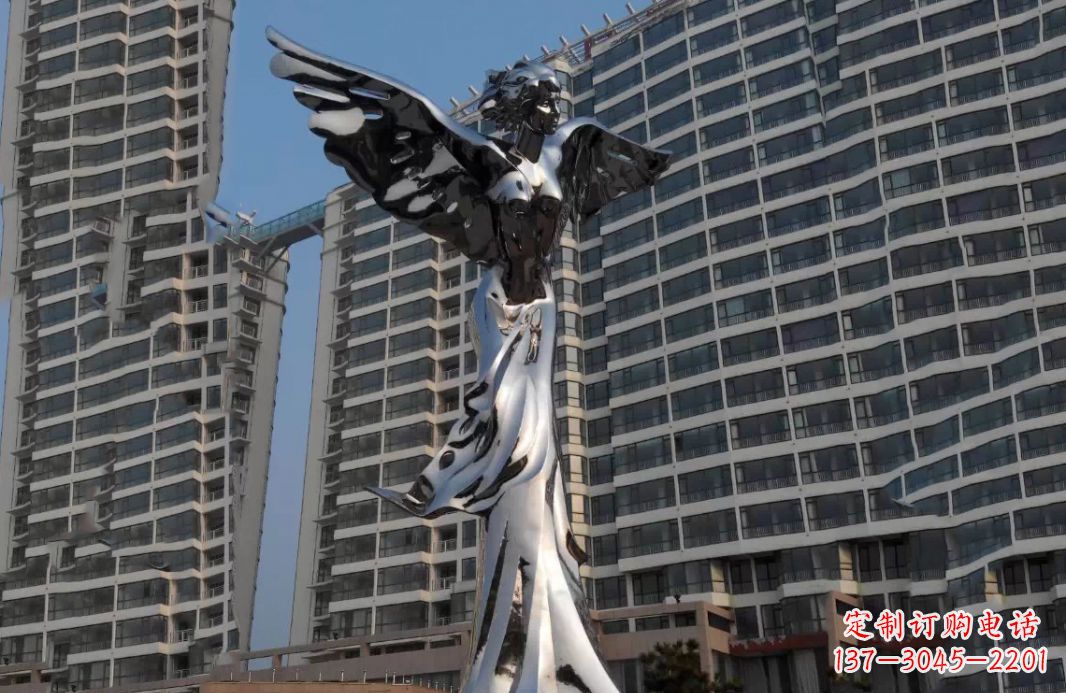 宁夏不锈钢天使灿烂的城市景观
