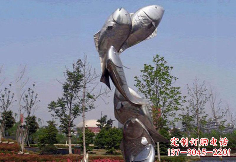 宁夏不锈钢跳跃的鲤鱼雕塑