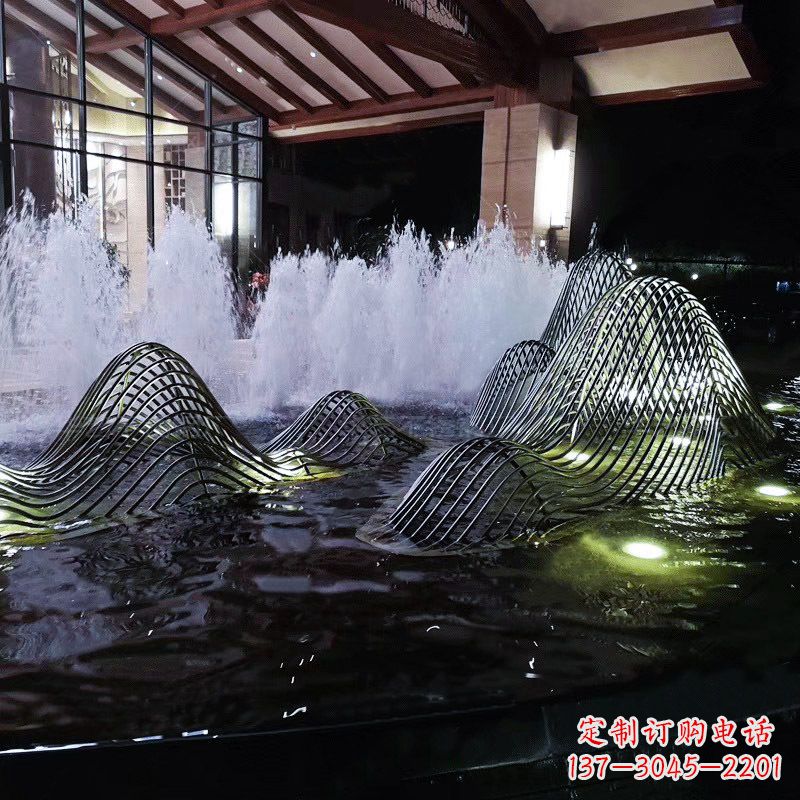 宁夏不锈钢铁艺水景假山精美雕塑艺术