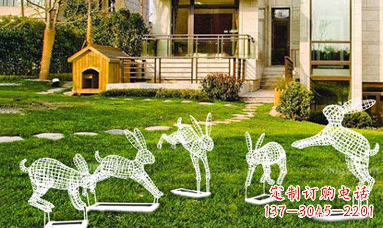 宁夏不锈钢兔子镂空雕塑