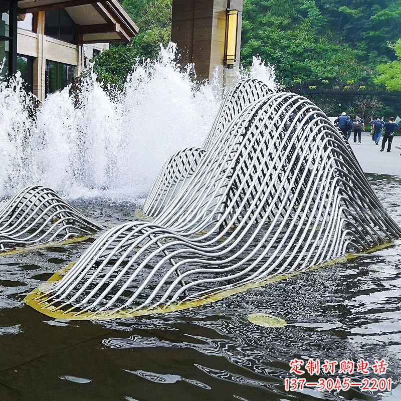 宁夏不锈钢网格制作的假山雕塑