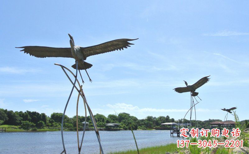 宁夏不锈钢仙鹤雕塑 (3)