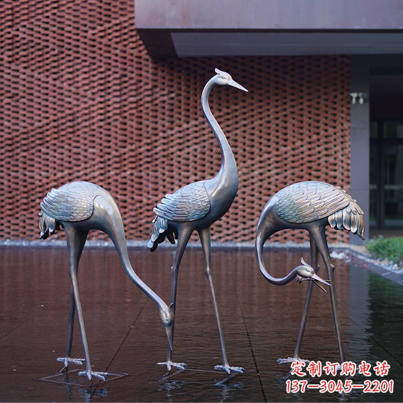 宁夏不锈钢仙鹤雕塑传承灵秀之美