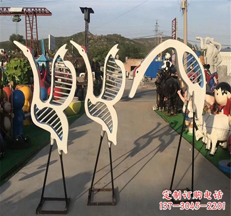 宁夏不锈钢仙鹤雕塑 (2)