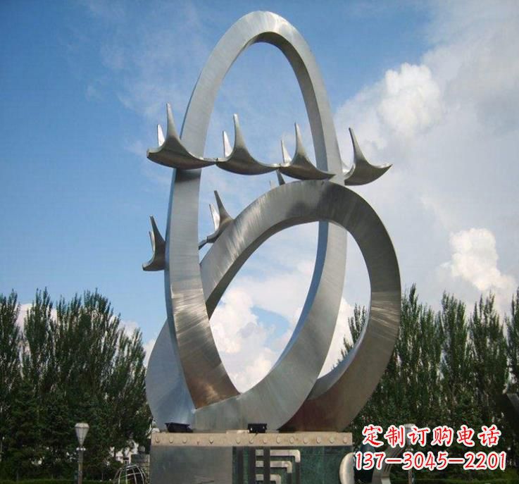 宁夏大雁飞翔——不锈钢现代大雁雕塑