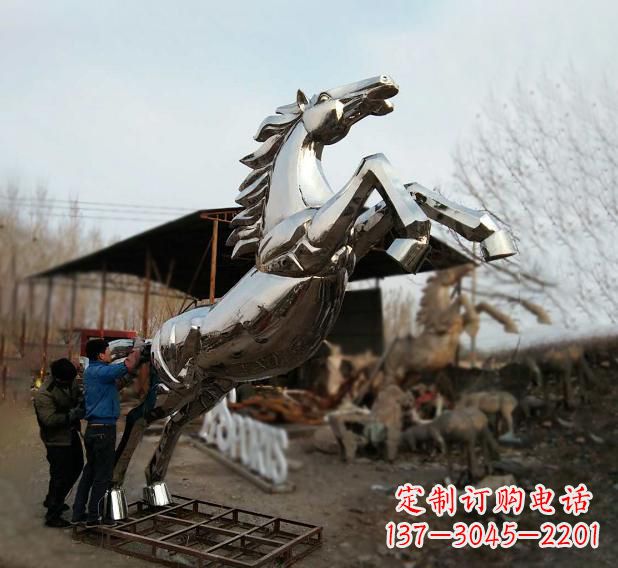 宁夏不锈钢现代动物马雕塑