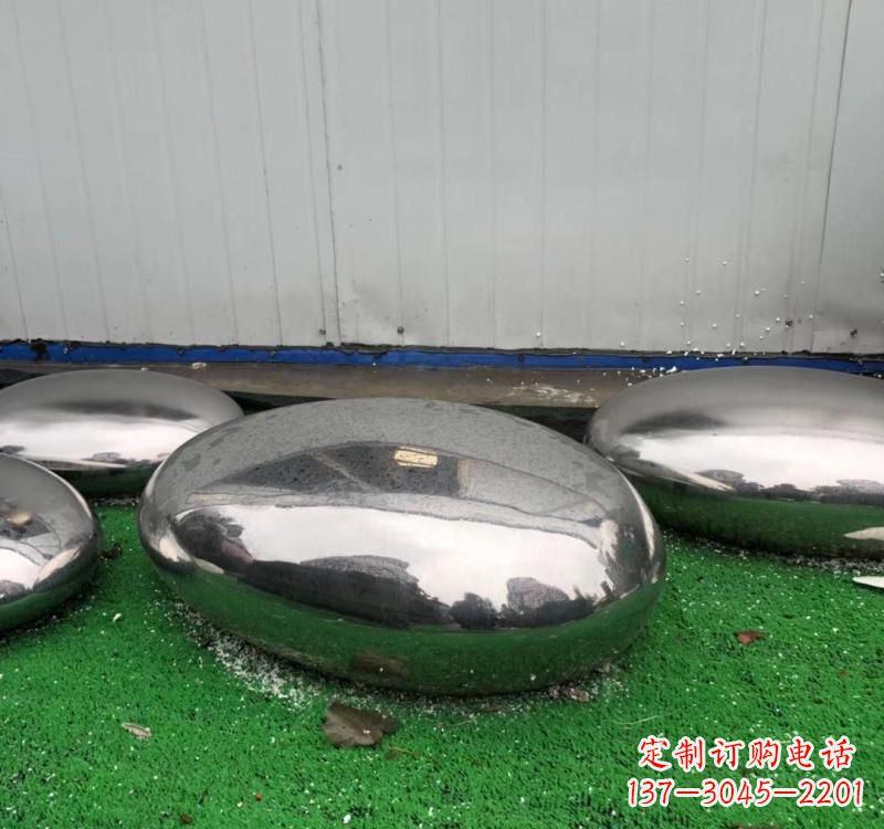 宁夏不锈钢现代艺术鹅卵石雕塑