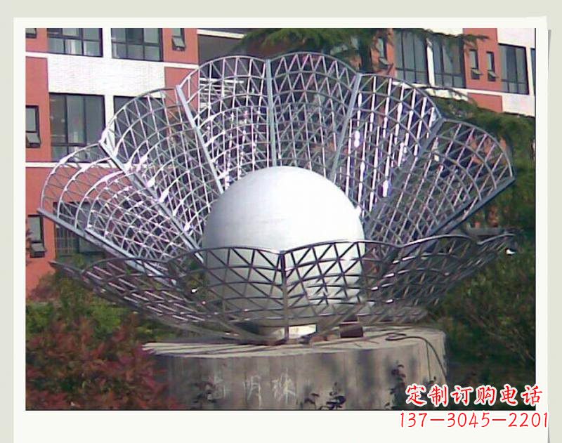 宁夏海洋精灵不锈钢贝壳雕塑