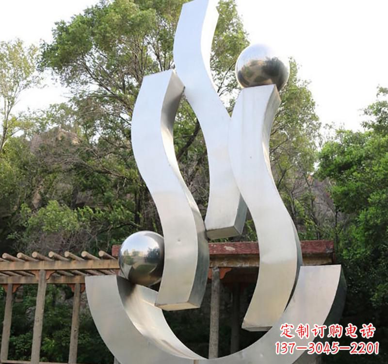 宁夏不锈钢小区“飘带雕塑”一种充满艺术气息的雕塑
