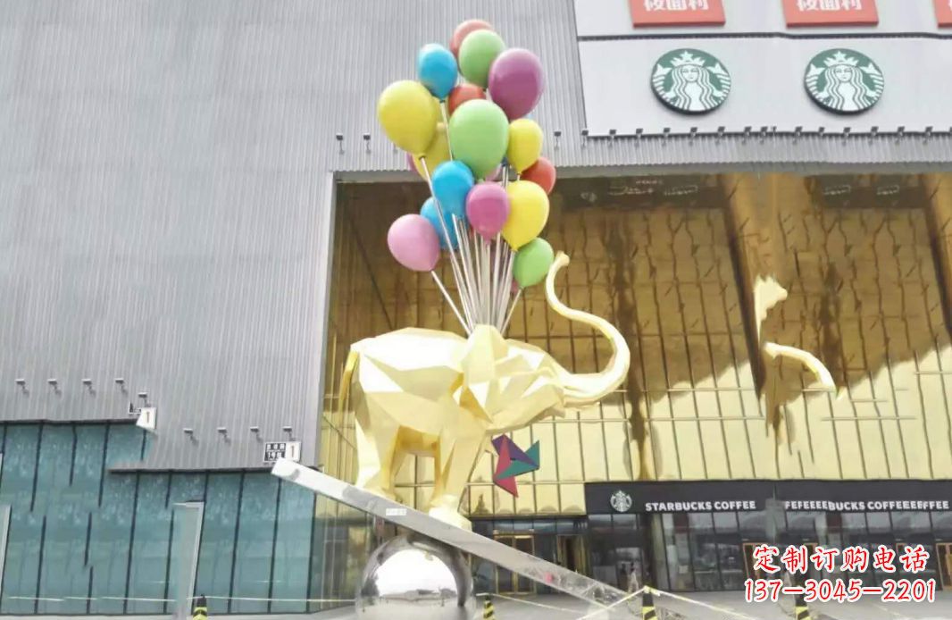 宁夏小象踩球不锈钢雕塑的魅力