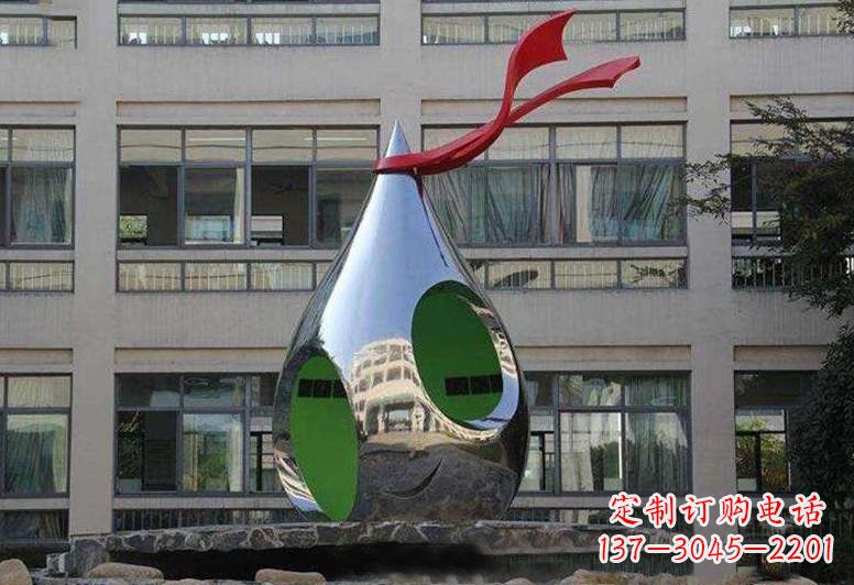 宁夏不锈钢校园水滴雕塑