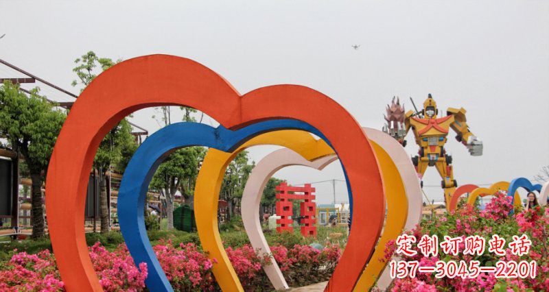 宁夏不锈钢心形拱门雕塑——浪漫之门