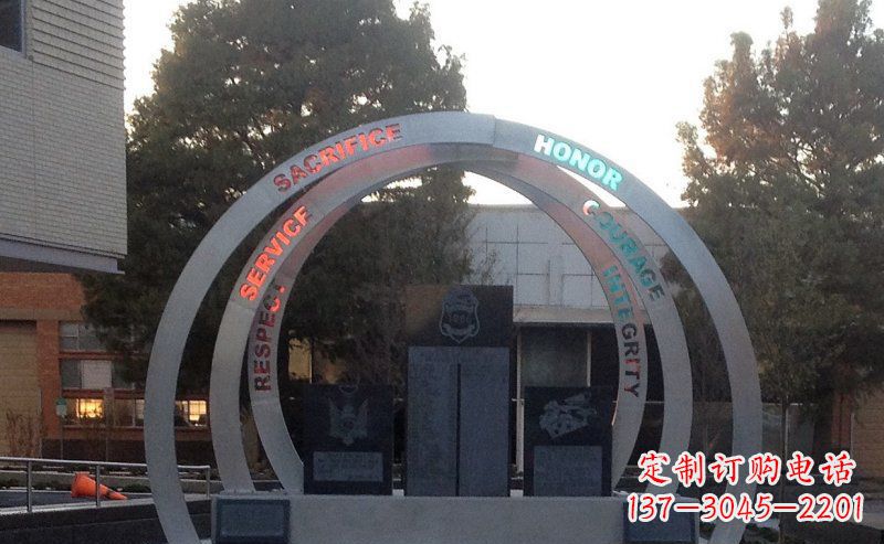 宁夏不锈钢艺术门圆环雕塑——精美绝伦