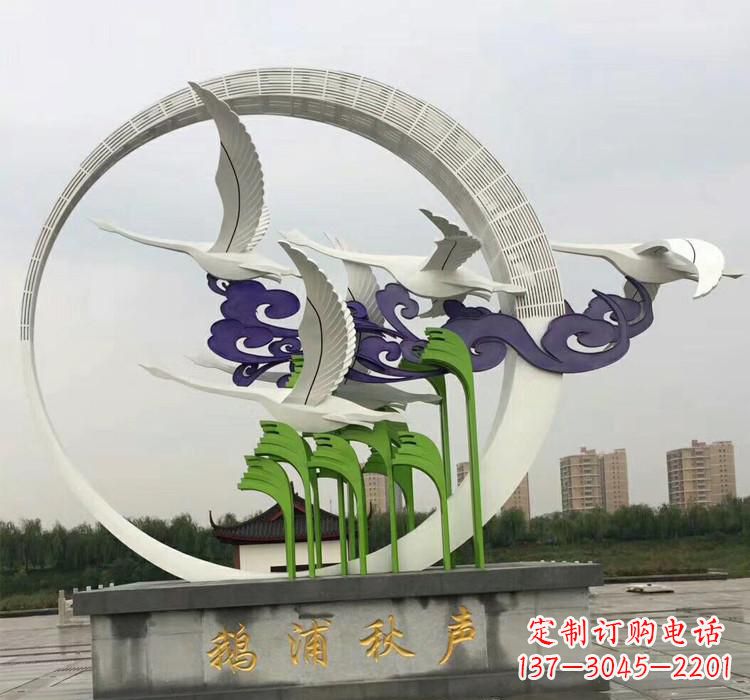 宁夏不锈钢艺术——仙鹤雕塑