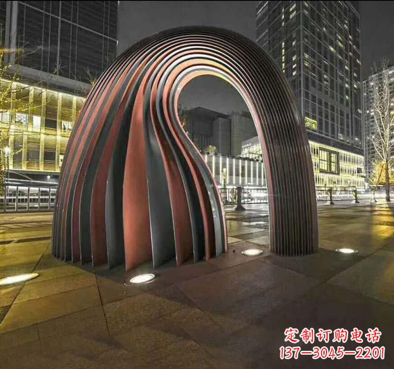 宁夏不锈钢异形拱门雕塑精致古典风格