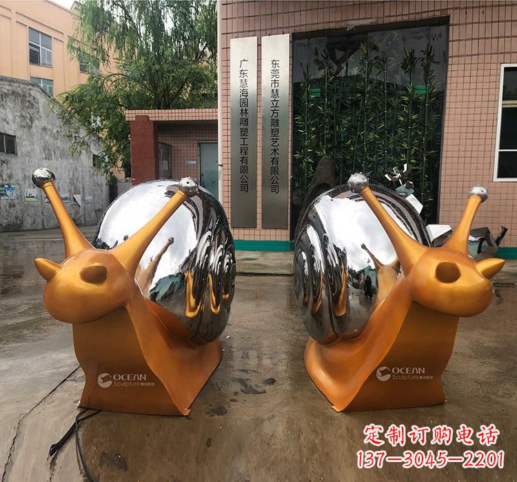 宁夏不锈钢蜗牛雕塑——精致美观的园林装饰