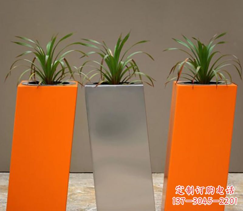 宁夏不锈钢花盆雕塑一种全新的视觉体验