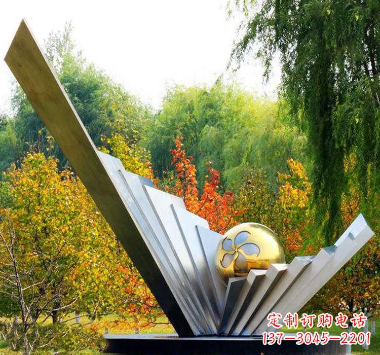 宁夏不锈钢扇贝雕塑美丽的自然景观