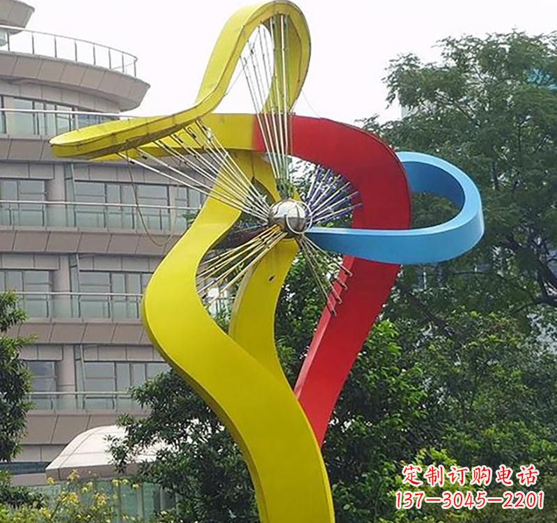宁夏不锈钢风车雕塑——烤漆之美