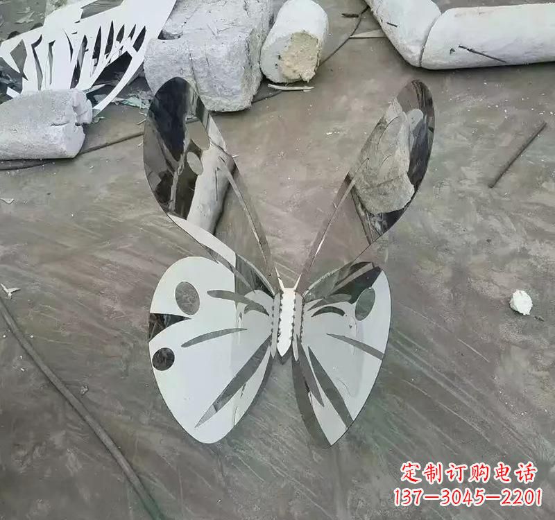 宁夏不锈钢园林蝴蝶雕塑精美的艺术之作