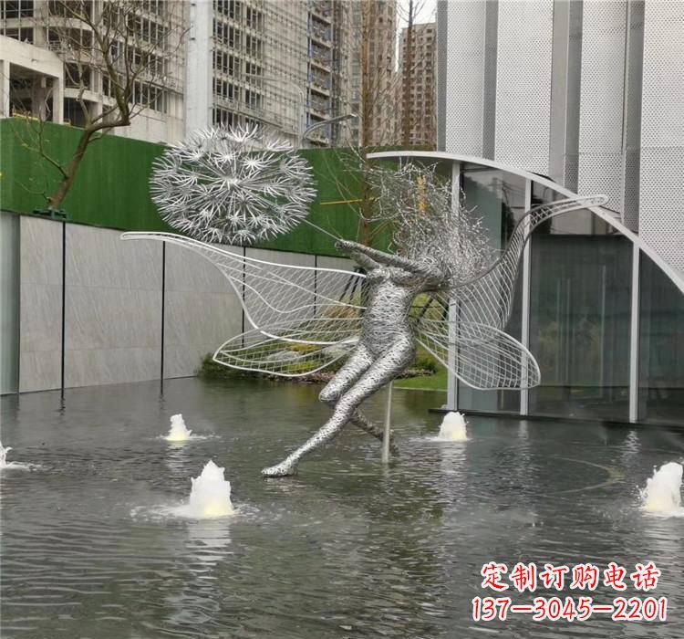 宁夏美丽的不锈钢蒲公英雕塑