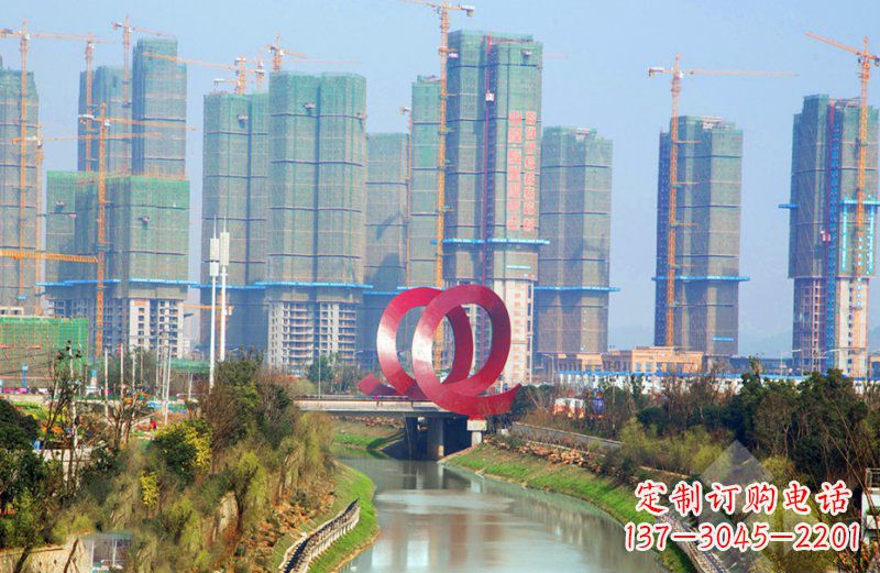 宁夏精美不锈钢圆环雕塑
