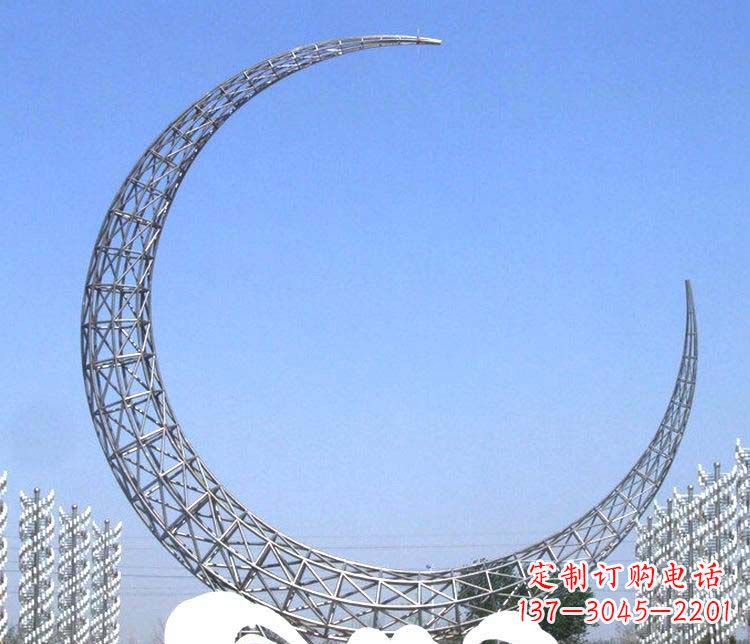 宁夏不锈钢月亮雕塑月亮的艺术之美