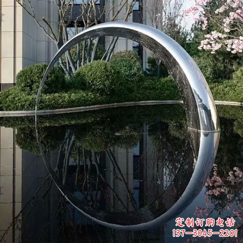 宁夏不锈钢月亮雕塑璀璨照亮夜空