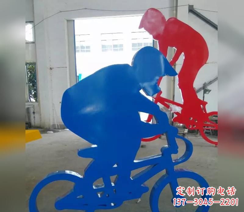 宁夏不锈钢运动骑·精美自行车雕塑