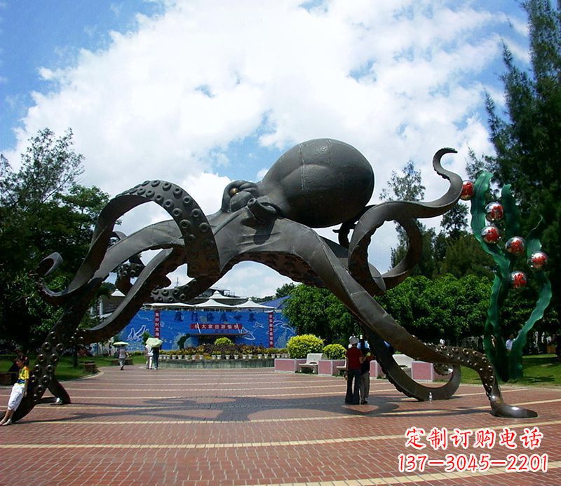 宁夏不锈钢章鱼雕塑精美艺术品
