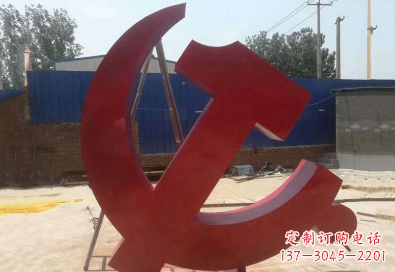 宁夏不锈钢政府机关党建党徽雕塑