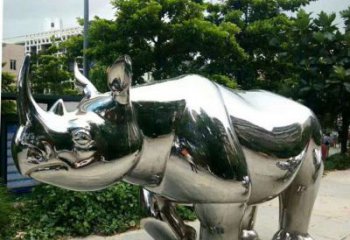 宁夏不锈钢犀牛雕塑