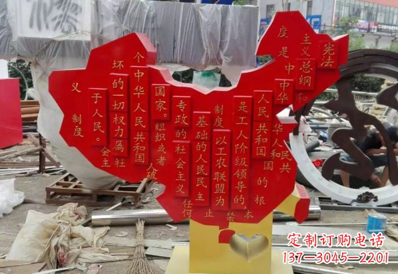 宁夏不锈钢中国地图雕塑