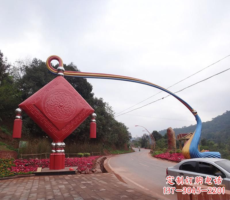 宁夏不锈钢拱门雕塑精致的现代艺术