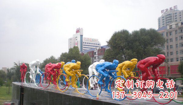 宁夏不锈钢自行车雕塑激情与美感的结合